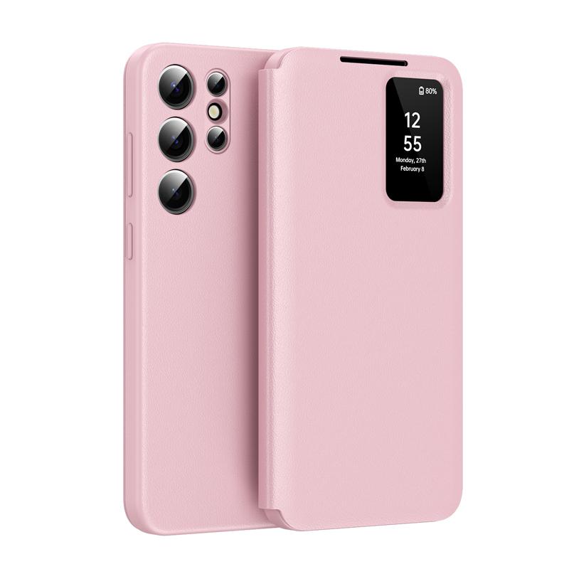 Voor Samsung Galaxy S26 Ultra S26 Plus Hoesje Smart View Venster PU Leer Portemonnee Flip-Free Antwoordhoes met Kaartsleuf Galaxy S26 Ultra