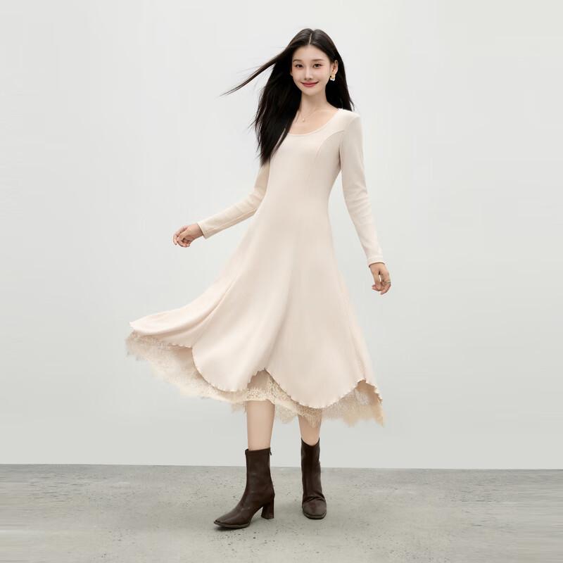 

Qiusiyi Ren Women s Classic Round Neck A-Line Midi Dress L