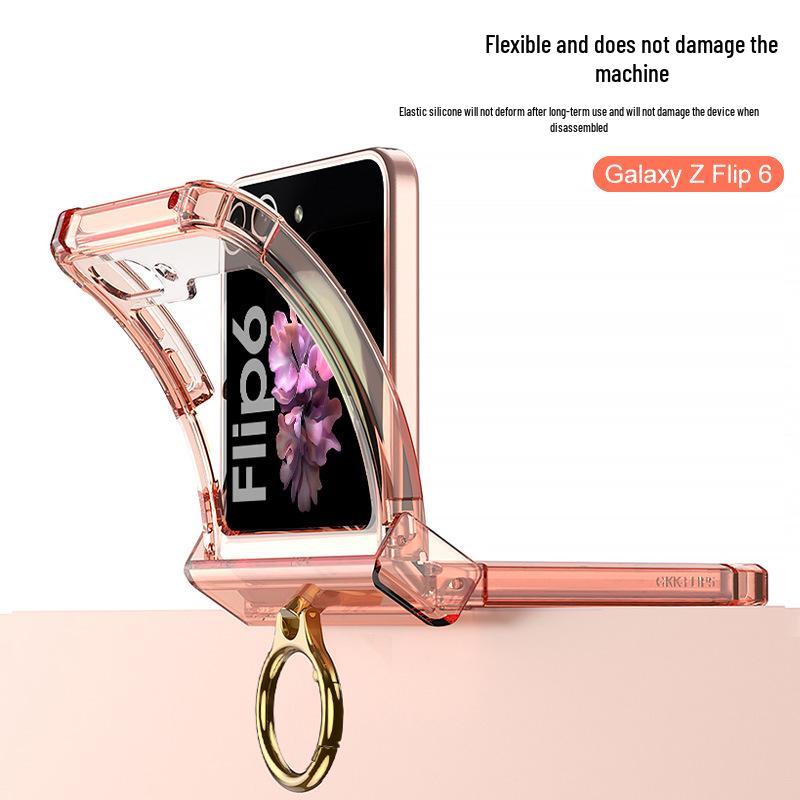 Samsung Z Flip6 Protective Case with Hinge Ring Holder, Full Coverage, Anti-fall. Suitable for Men & Women.
