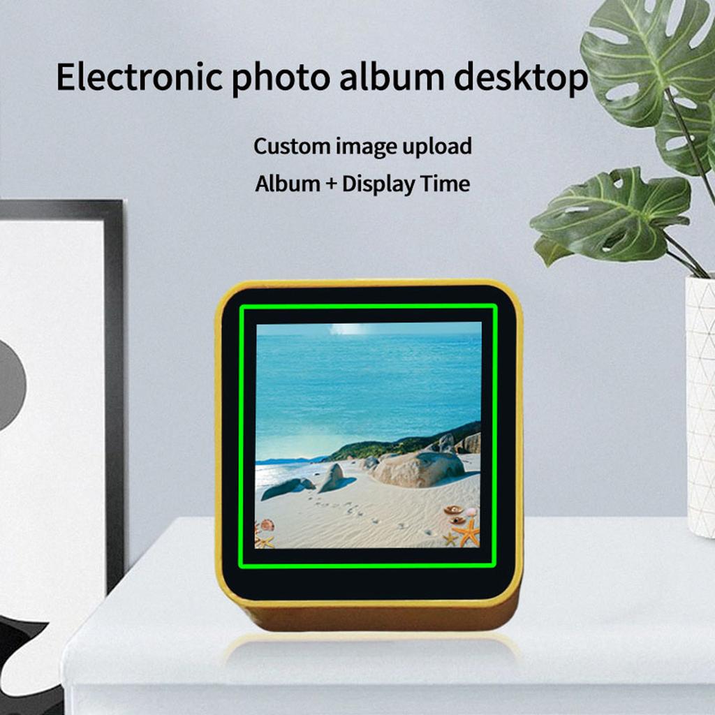 Smart Weather Clock WiFi Desktop Electronic Clock with Real-Time Weather 1.54" 240×240 Display Adjustable Brightness Night Mode Customizable Scr
