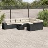 Vidaxl 10-Cz. Set da Giardino, Cuscini Rattan Nero Pe