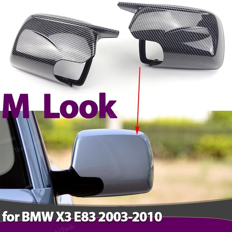 For BMW X3 E83 2003-2010 Carbon Fiber Pattern M Look Rearview Mirror Cap Wing Side Mirror Cover Replacement Accessory