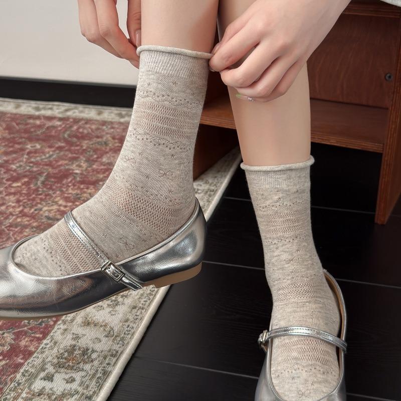 Leichte Sommer-Kurzsocken für Kinder mit Schleifen, Geknotete Socken, Dünne Einfache Baumwollsocken, Vielseitig und Stilvoll