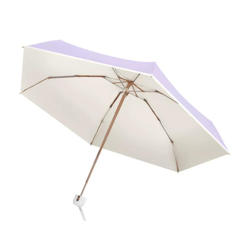 New Style Ins-Style Fresh and Simple Double-Sided Dual-Color Umbrella for Both Sunny and Rainy Weather, Uv Protection, Portable, Promotional Gift