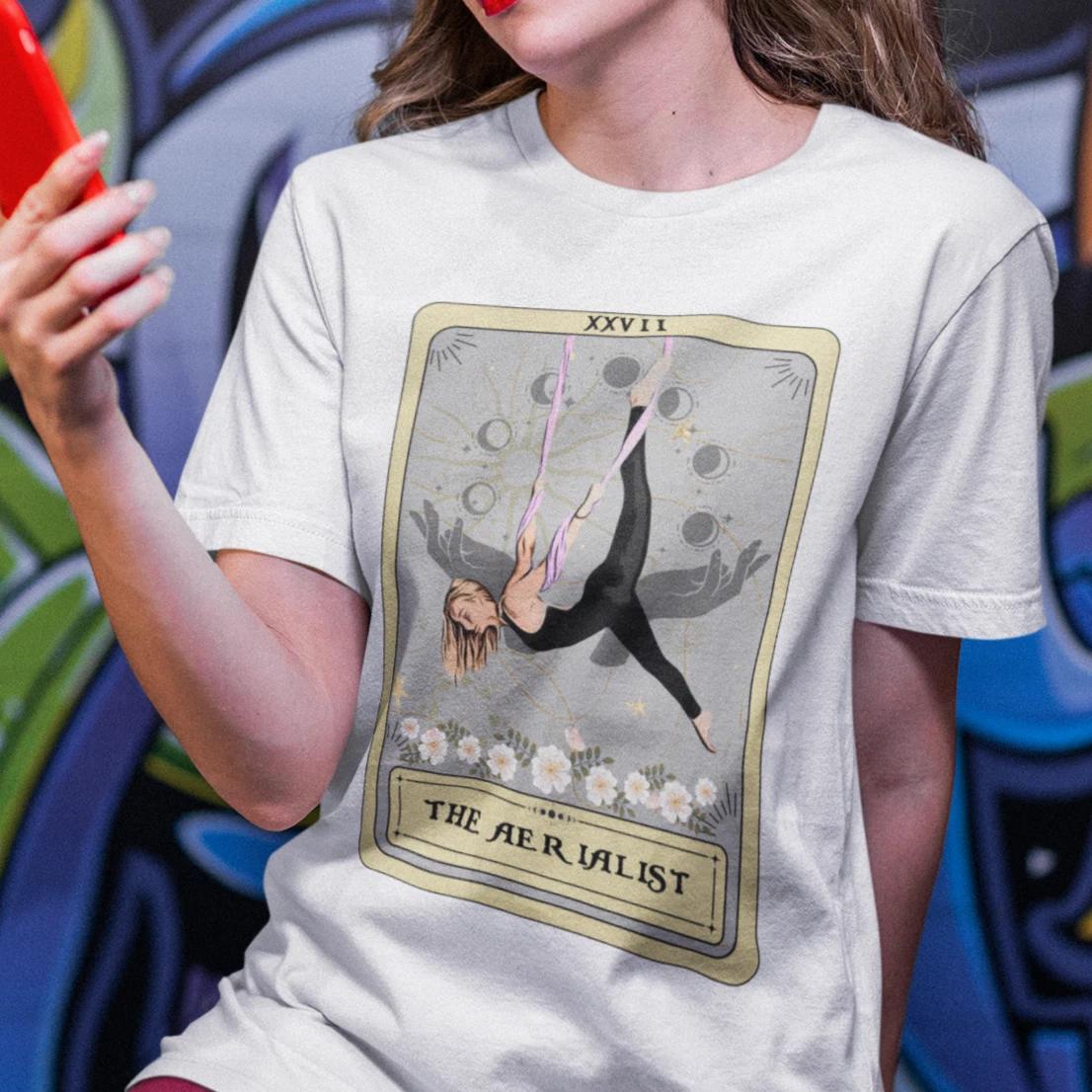 The Aerialist Tarot Card Shirt, Aerial Yoga T-shirt XL