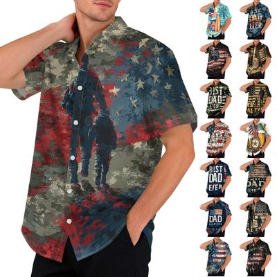 Men's Short Sleeve Button Down Shirt Casual Print Summer Vacation Beach Shirt Lightweight Breathable Fabric Relaxed Fit