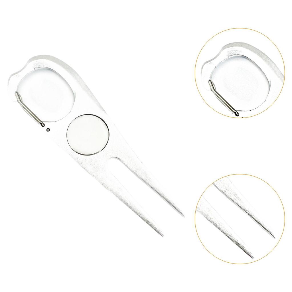 Golf Divot Tool Sturdy Stainless Steel Premium Putting Alignment Stadium Supplies Groove Cleaner Portable Pitch Mark Repair Fork