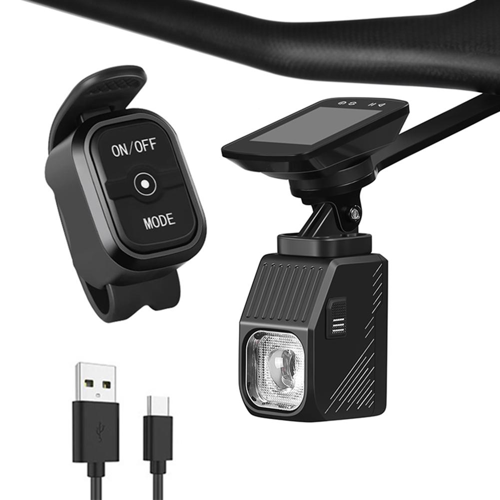 LED Bicycle Hanging Light Remote Control Super Bright Bike Headlight Type-C USB Rechargeable Cycling Flashlight for Night Riding