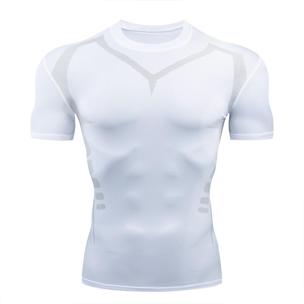 Men's Quick-Dry Sports Compression Short Sleeve Shirt for Running & Cycling