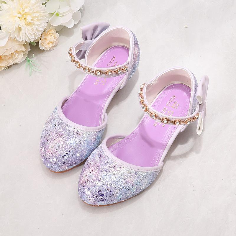 

Fashion Girls Sandals 2025 Summer New Kids Bow Casual Shoes Comfort Girl Rhinestone Princess Shoes Simple Child Performance Shoe 26insole17cm фиолетовый