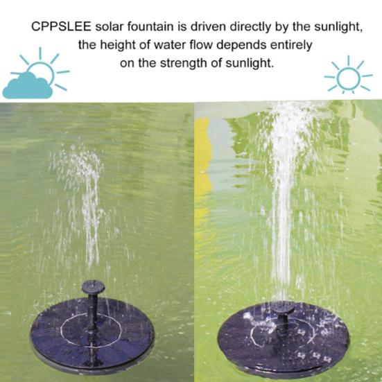 Solar Powered Garden Decor Floating Fountain Freestanding Bird Bath Water Pump