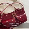 Schnalle Gepunktete Umhängetasche Herzanhänger Crossbody-Tasche Individuelle Quadratische Achseltasche Pendeln