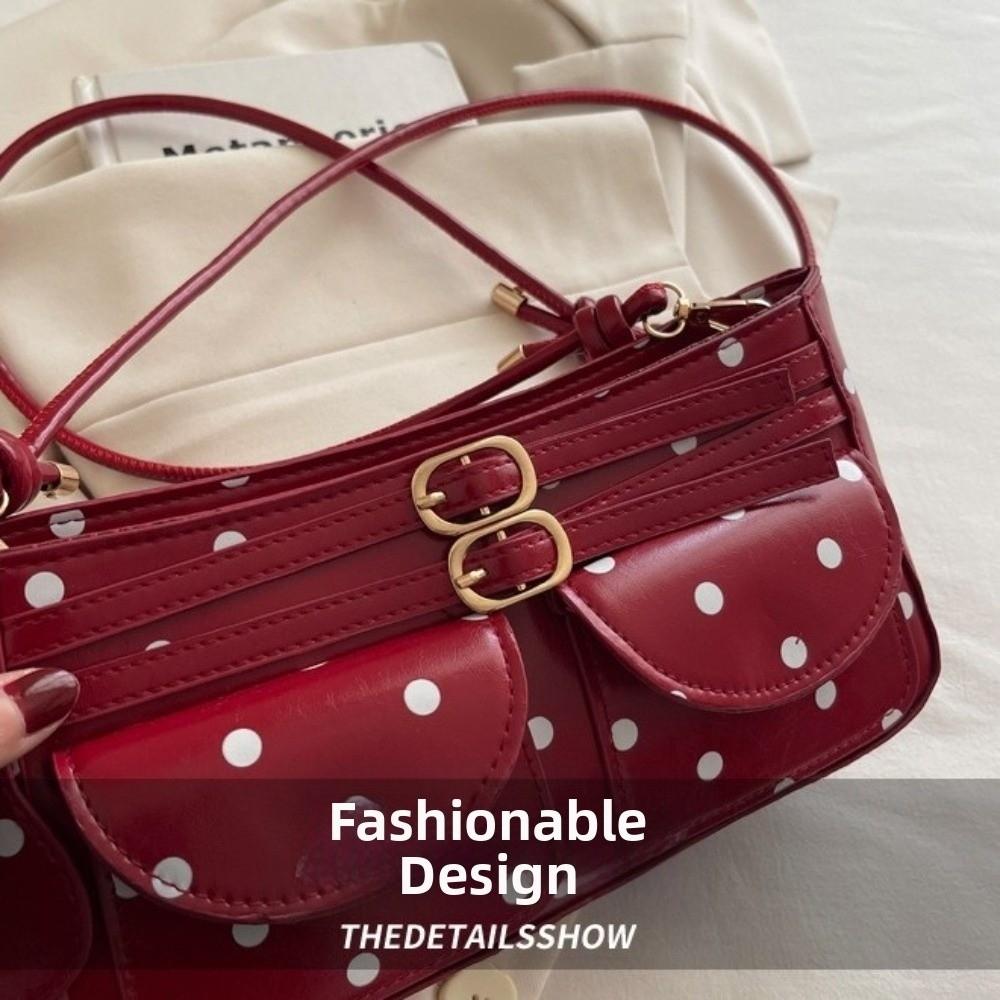 Schnalle Gepunktete Umhängetasche Herzanhänger Crossbody-Tasche Individuelle Quadratische Achseltasche Pendeln