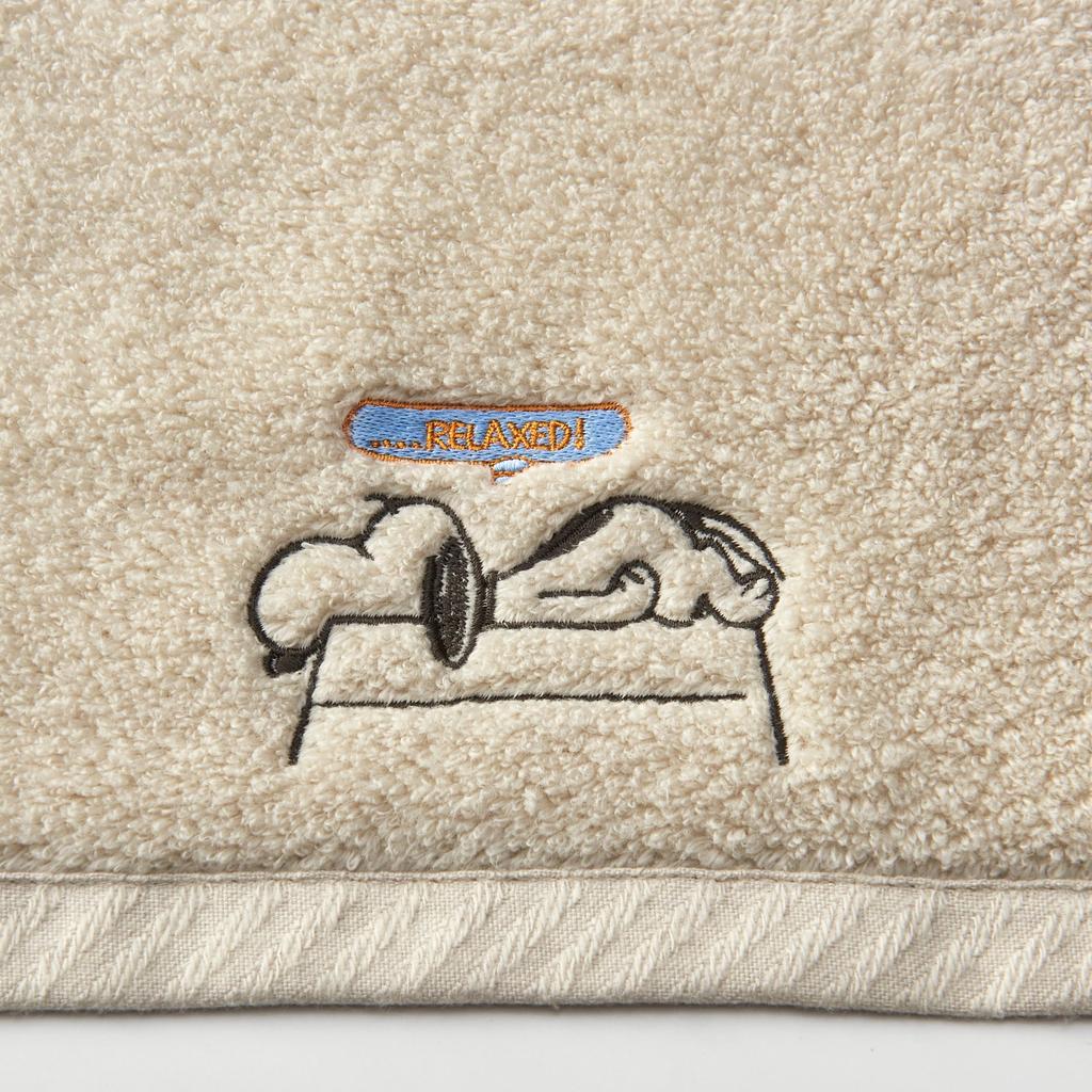 Nishikawa Snoopy Face Hollow Yarn for Lightweight with Embroidered Made In XT24166610 Towel, 34x80cm, Washable, 100% Cotton, No-Twist Absorbency,