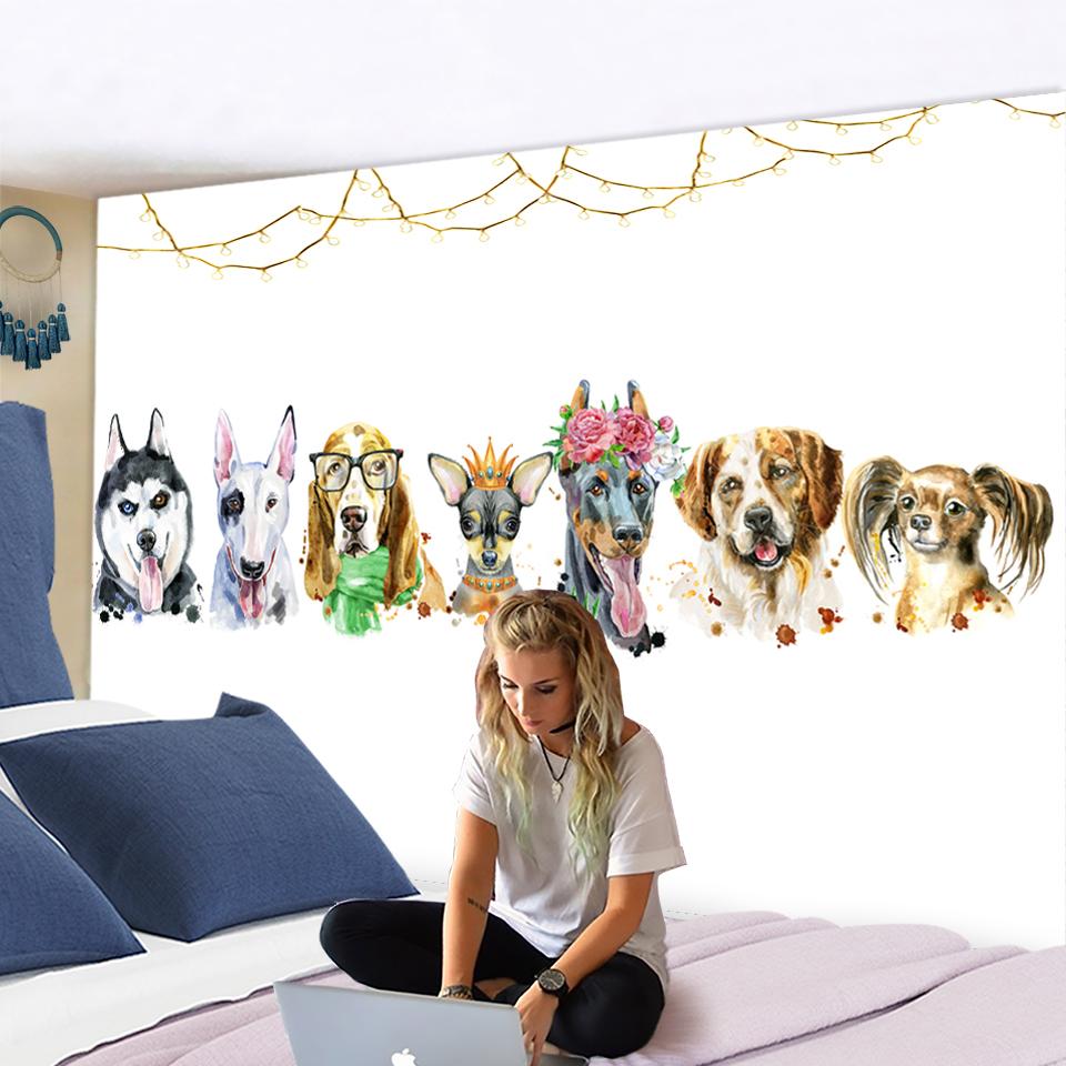 Lovely Animal Tapestry Cat Dog Monkey Hippie Wall Hanging Bedroom Living Room Dorm Home Boho Decor Witchcraft Mandala Tapestry