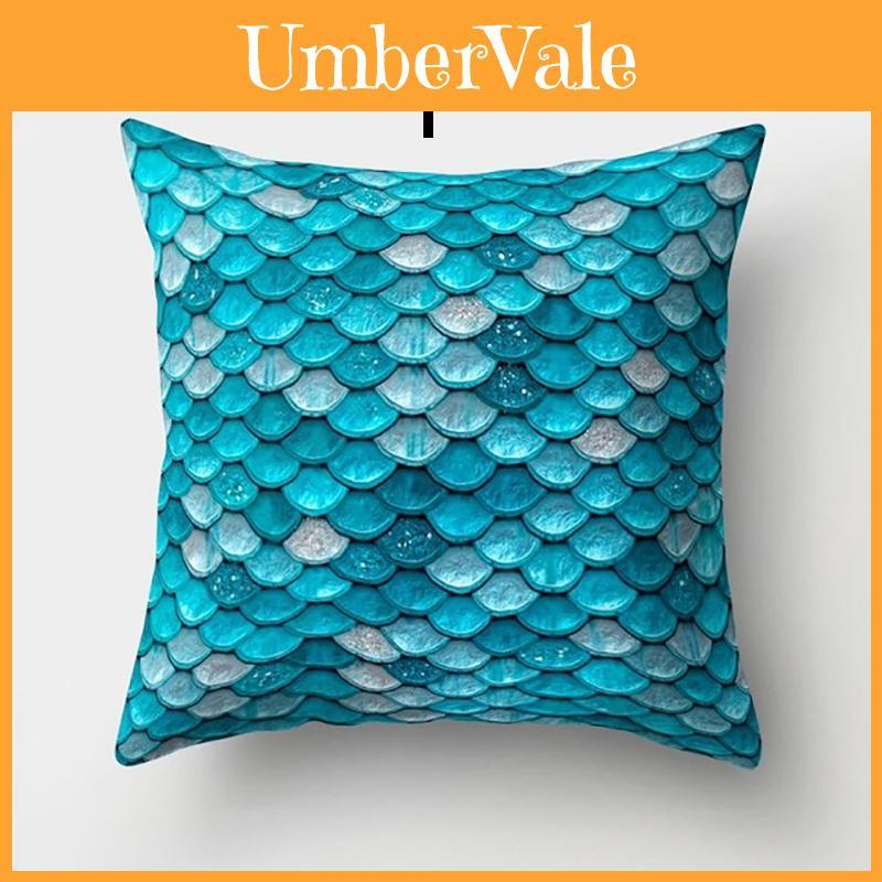 Luxurious Mermaid Fish Scale Pillowcase Soft Peach Cloth For Bedroom And Sofa