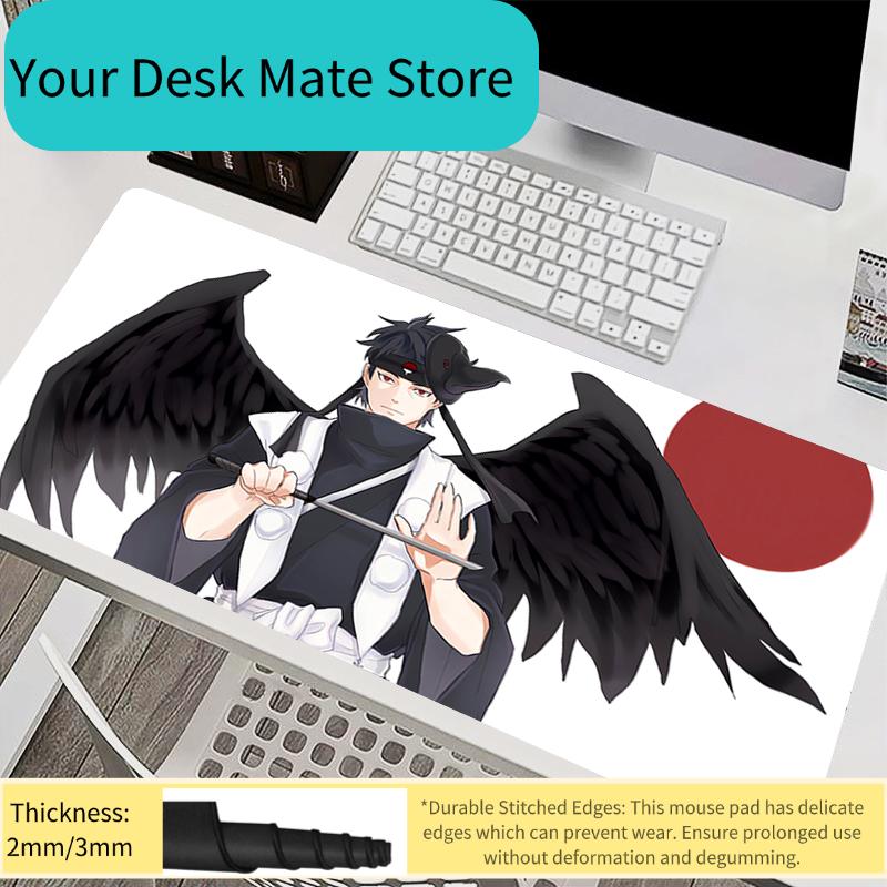 Mauspad Laptop Mauspade Büro PC Zubehör Tastaturpad Gummi-Tassenuntersetzer Weiches Mauspade Naruto Shisui Uchiha Große Schreibtischunterlage