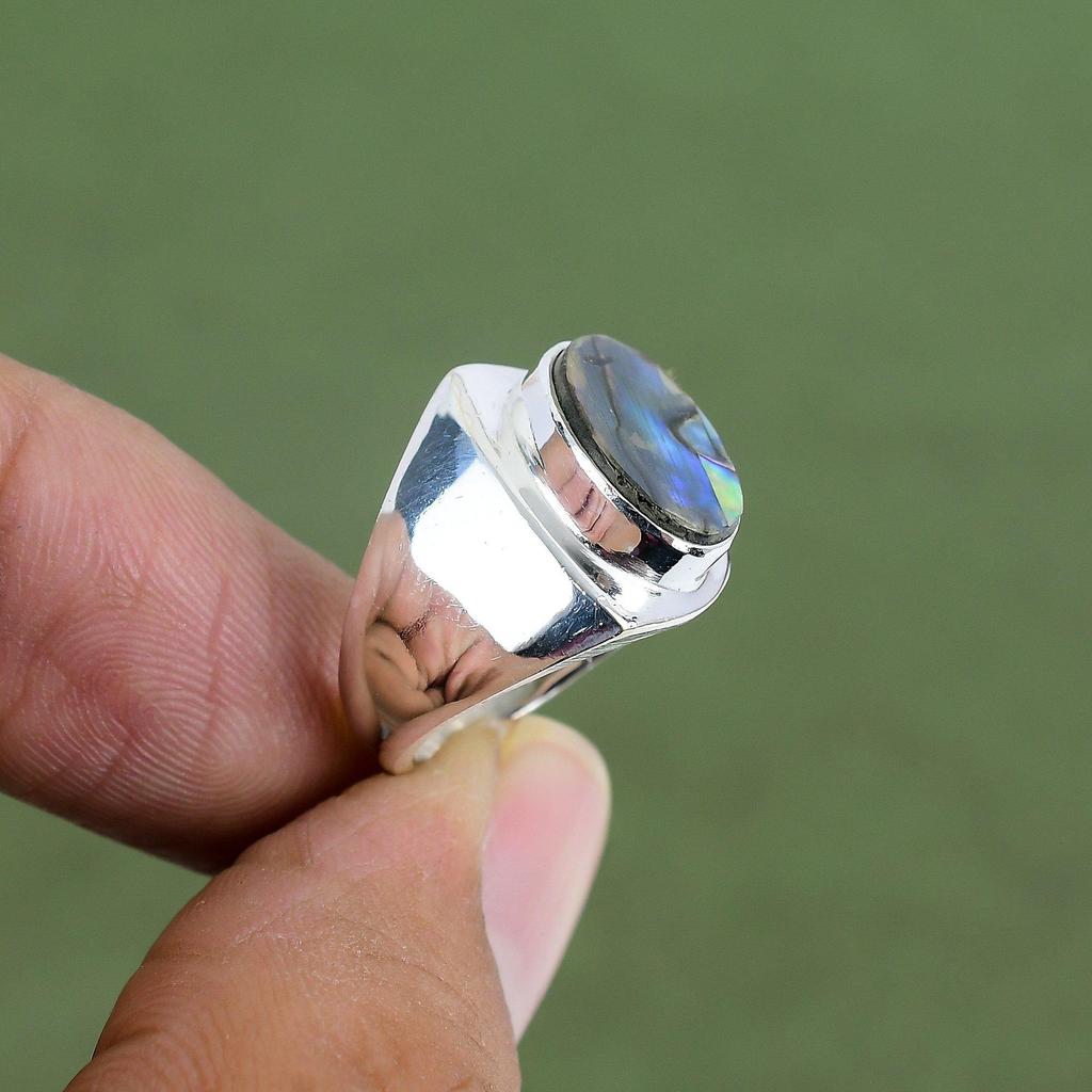 Abalone Shell Ring 925 Sterling Silver Ring Beautiful Gemstone Jewelry Handmade Latest Design Ring Brand New Jewelry Available In Ring Size