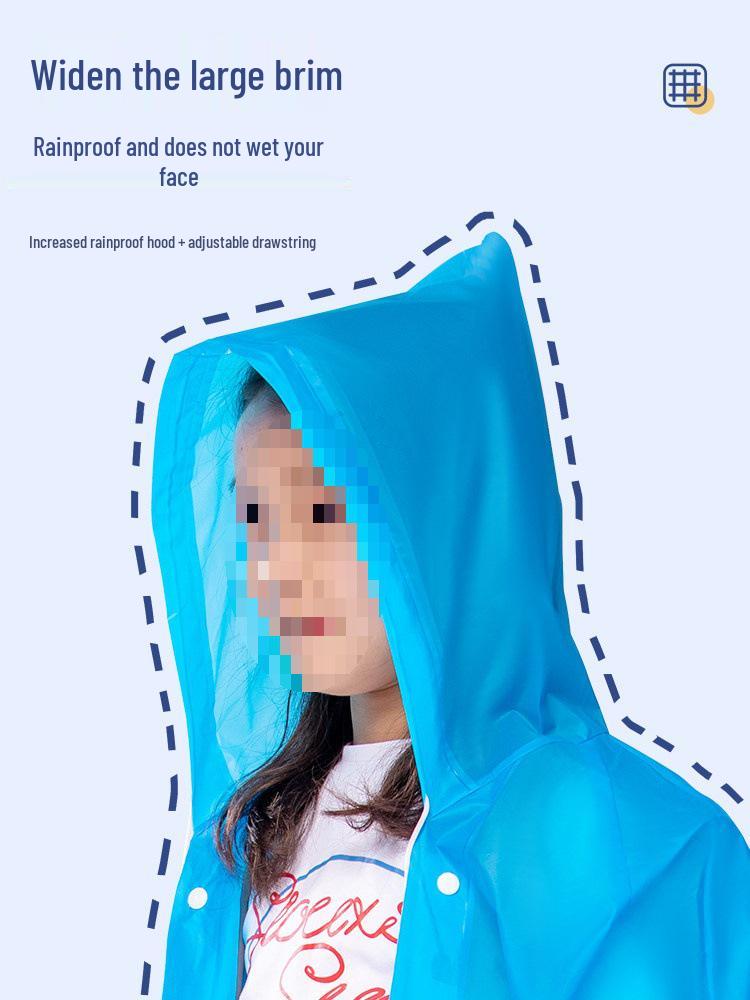 Wasserdichter, transparenter Regenponcho für Kinder mit Platz für Rucksack - Verdicktes Einteiler-Design für Jungen & Mädchen