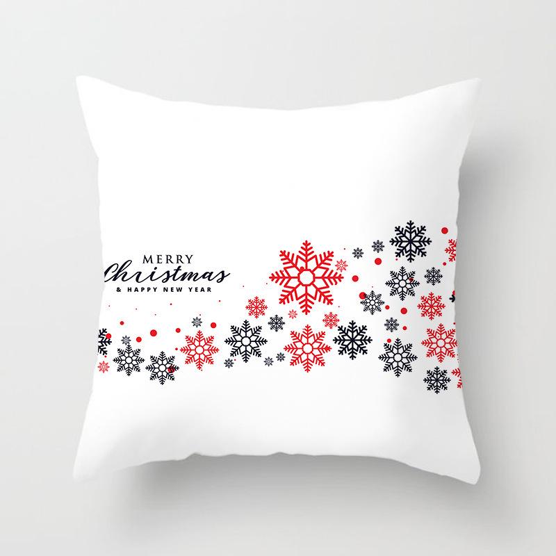 Red Christmas Tree Snowflake Elk Cushion Cover Christmas Pillowcase Home Holiday Decorations New Year Gift