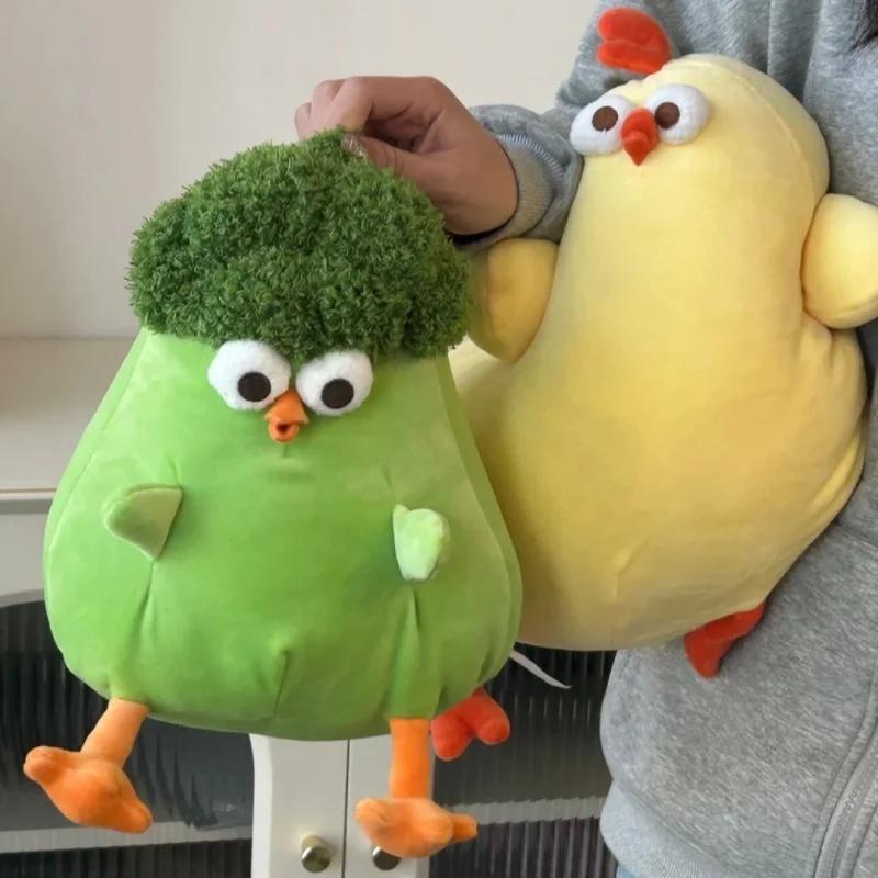 דונדון עוף ברוקולי בובה כרובית חמוד רך ממולא קטיפה כרית נוי צעצוע נלווה מתנות יום הולדת לילדים