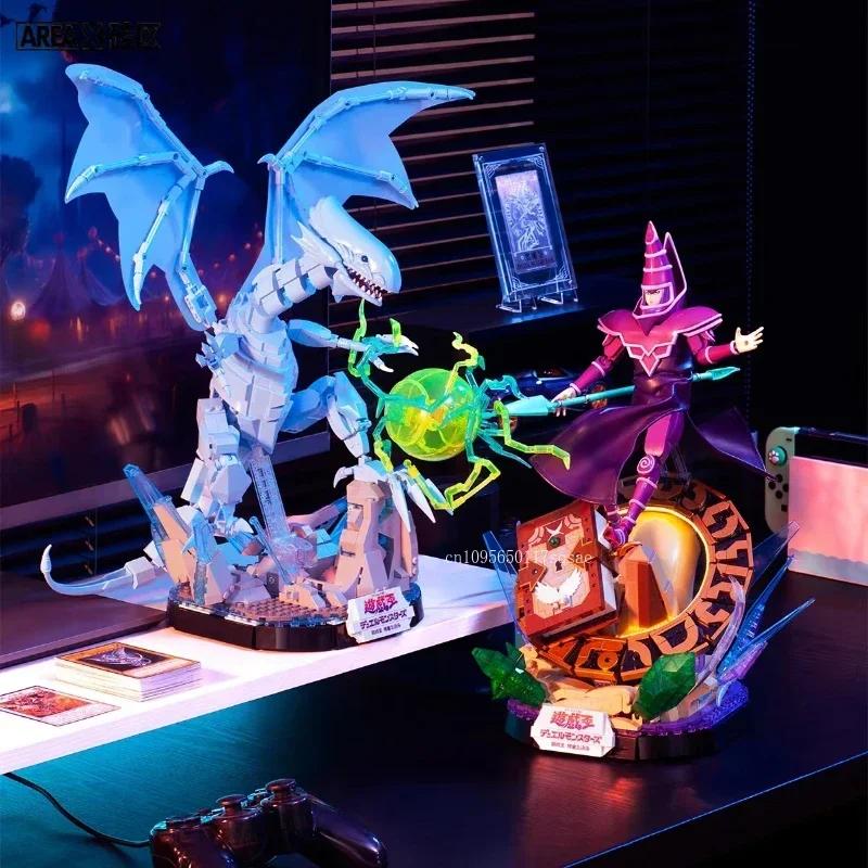 AREAX Yu-Gi-oh Blue Eye White Dragon Building Blocks Fashion Assembly Toy Model Desktop Decoration Collection Boys Holiday Gifts