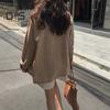 Women's Casual One Button Cotton Linen Blazer Long Sleeve Suit Coat Casual OL Work Blazer Jacket for Spring Summer