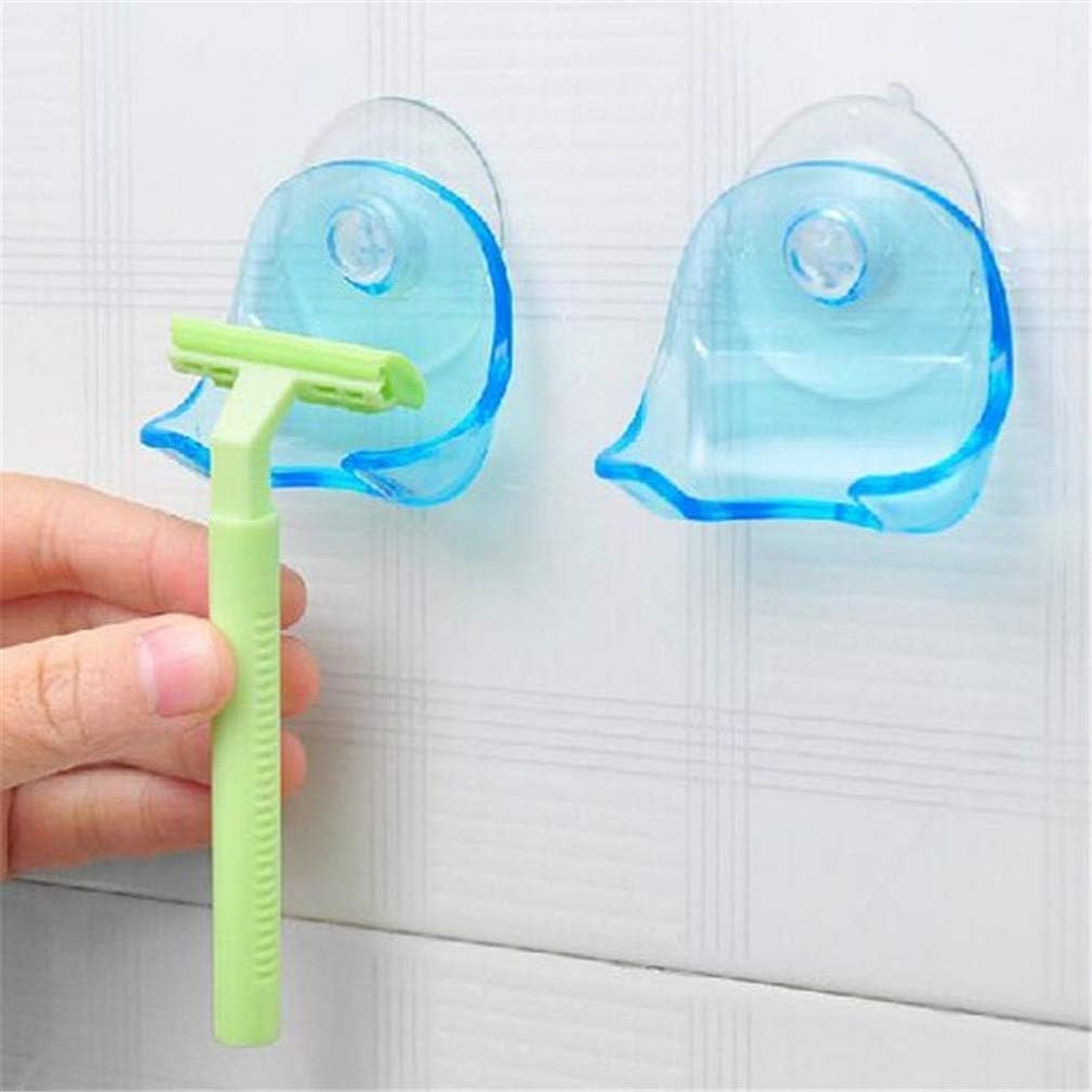 JJLFresheners Blue Suction Cup Hooks Removable Hook Razor Holder Transparent No Trace Wall Hanger Hooks