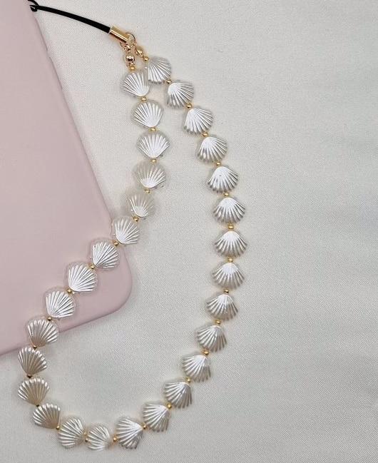 Love Wampum Handykette Schlüsselanhänger Nachahmung Perlenschale Handyanhänger Einfaches und vielseitiges Handyschalenzubehör