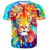 Boys Animal Lion T Shirt Short Sleeve Print Summer Spring Active Sports Fashion Polyester Kids Outdoor Daily Regular Fit
