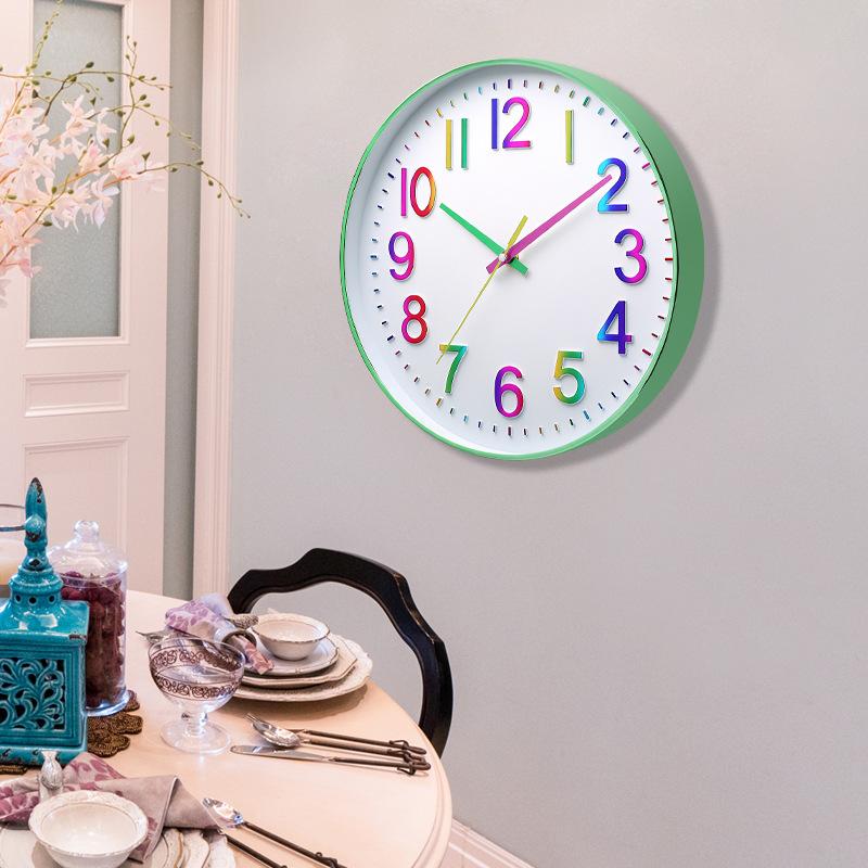 12 Zoll 30CM Leise Wanduhr, Kreativ und Modisch, Kinderzimmer Wohnzimmer Dreidimensionale Digitale Minimalistische Uhr