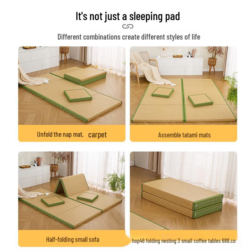 Japanese Tatami Mat: Foldable Rattan Sleeping Pad & Bay Window Cushion.