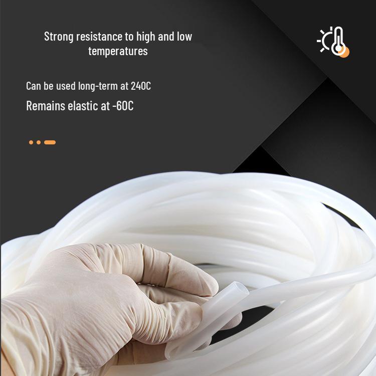 Translucent High-Temperature Silicone Rubber Hose - Heat-resistant, Elastic, Whole Roll, 4-Point & 6-Point Sizes