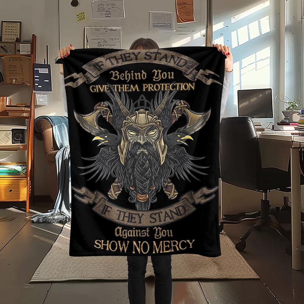 Death and Viking Warriors Print Flannel Blanket,High quality Comfortable for All Seasons,Home Decor,Warmth and Comfort,Perfect for Christmas Gifts