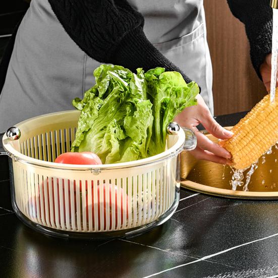 Vegetable Fruit Washer Multi-Functional Drain Basket Fruit Tray Versatile Rotating Food Prep Tool Kitchen Accessory