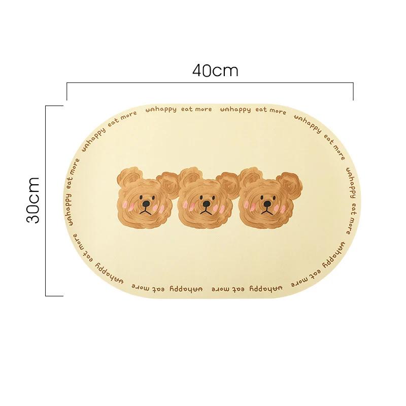 

Luxury Bear PU Leather Placemat Heat-Resistant Waterproof Table Mats Elegant Dining Office Desk Protection Modern Home Decor 40x30cm 1pc