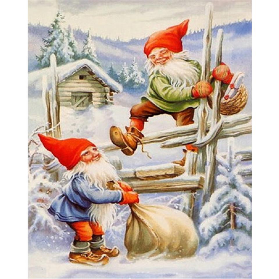 

5D DIY алмазная живопись мультфильм Санта-Клаус горный хрусталь художественная картина полная круглая алмазная вышивка украшение дома Подарочный комплект Full Round 20x30CM