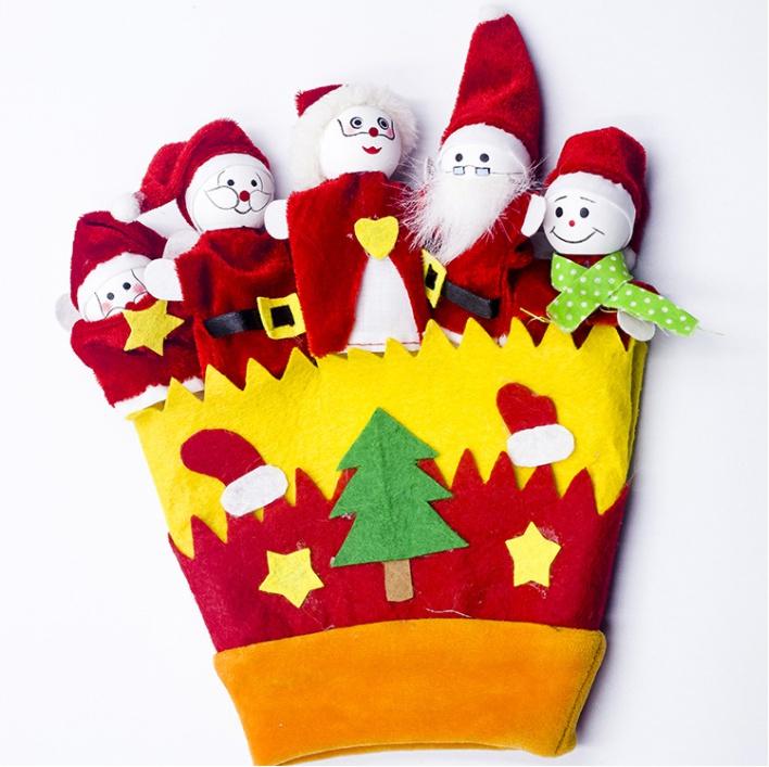 

1PCS / Christmas Cute Animal Gloves Puppet Plush Toy Christmas Thumb Toy DRR0194-A