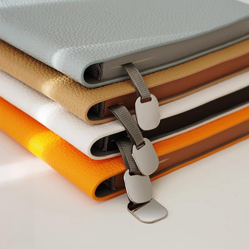 New Lychee Grain A5 Faux Leather Business Notebook Set, Thick Soft Cover, Practical for Everyday Use