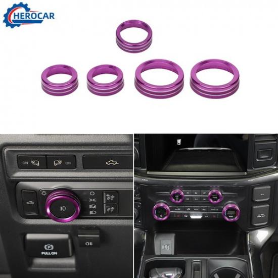 Center Console Air Condition Headlight Switch Knob Trim Ring Cover For Ford F150