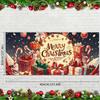 1pc2D Flat, Merry Christmas Garage Banner - Easy To Hang Indoor and Outdoor Farmhouse Door Decoration, No Power Required Wsj