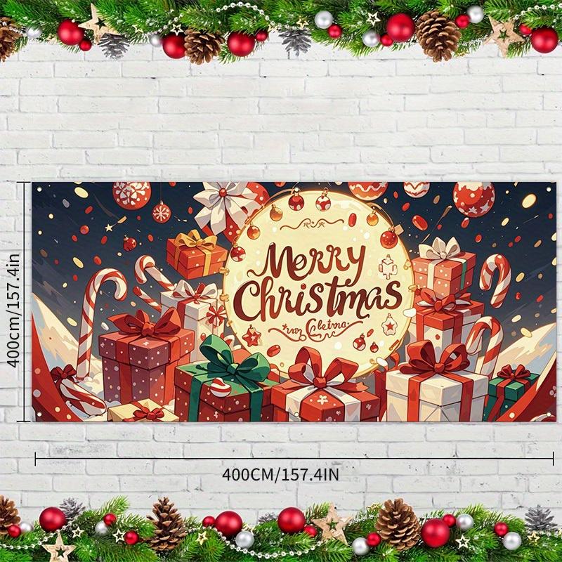 1pc2D Flat, Merry Christmas Garage Banner - Easy To Hang Indoor and Outdoor Farmhouse Door Decoration, No Power Required Wsj