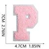 Roaring Sky A-Z Pink Chenille Embroidery Patch: 7cm Iron-on Sticker for Bags