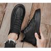 Men's Shoes Sports and Leisure Shoes British Casual Black Leather Shoes Trend All-match Men's Comfortable Sneakers