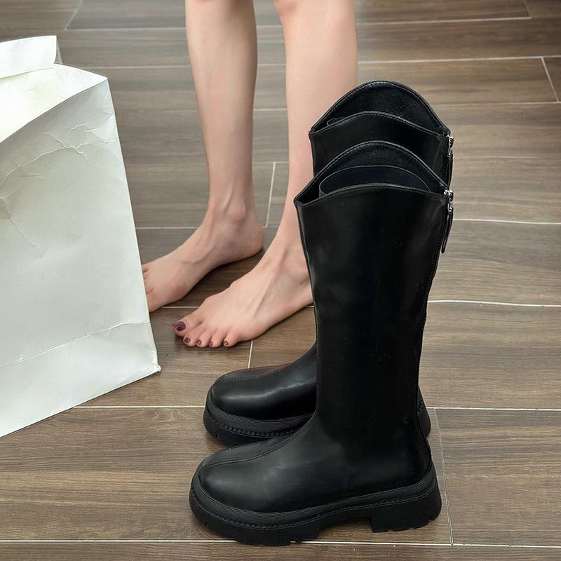 

Square heel platform knight boots women s 2024 new retro fashion temperament thin boots small men wear Chelsea boots trendy 39