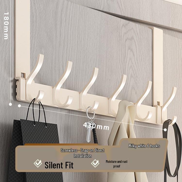 Over-the-Door Coat Rack & Shelf Combo - No-Drill Hanger for Bedroom & Doorway