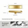 304 Stainless Steel Invisible Floor Drain Rectangular Shower Drain High Flow Hidden Grate Bathroom Drainage System