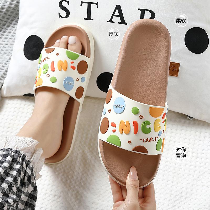 Super fire beautiful cool slippers summer wear new indoor home bathroom non-slip and non-smelly foot sandals 36-37 standard code (inner length 235mm)