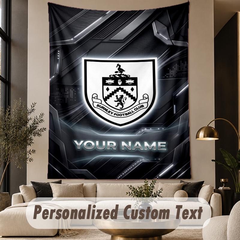 Custom Text Tapestry Burnley Football Print Wall Tapestry Indoor Living Room Wall Decor