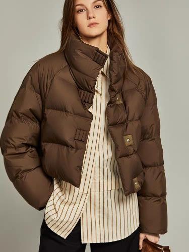 New winter clothing women's coffee-colored cotton-padded jacket small short thickened bread-padded cotton-padded clothing